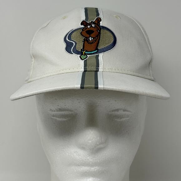 Vintage 90s Scooby Doo Hat Cap 1998 Cartoon Network 6 Panel Strapback White - Picture 2 of 12